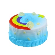 12CM Squishy Bread with Rainbow Party Home Decor Ocean Cake Cute Charm Super Slow Rising Kid Toy Gif