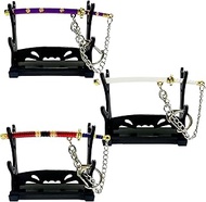 Anime Keychain Set - 3 Mini Katana Swords (9cm) - Zoro's 3 Swords: Wado Ichimonji, Sandai Kitetsu, S