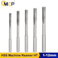 CMCP 1pc 1mm-12mm HSS Machine Reamer H7 Straight Shank Milling Chucking Reamer for Metal Steel Alumi
