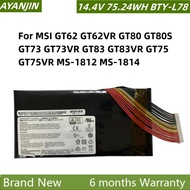 BTY-L78 Laptop Battery For MSI GT62 GT62VR GT80 GT80S GT73 GT73VR GT83 GT83VR GT75 GT75VR MS-1812 MS