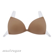 Womens Silicone Strapless Bra Invisible Clear Cross Back Straps Push Up Bra