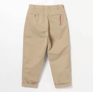 Beams Japan 22ss กางเกงทรงกรวยเชือกสีแดง Nissan กางเกงเก้าส่วนกางเกงลำลองทรงหลวมแบรนด์ยอดนิยมกางเกงข