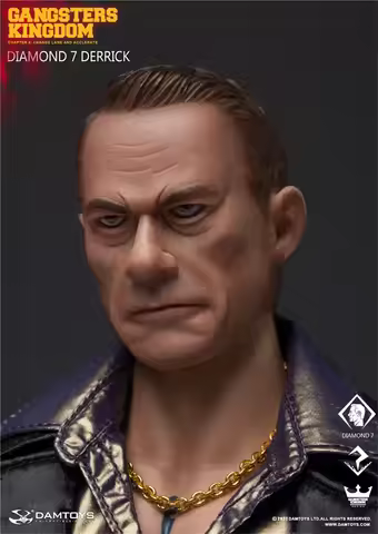 1/6 DAMTOYS GK026 Gangsters Kingdom Diamond 7 Derrick Male Head Sculpt Carving Normal Injured Model 