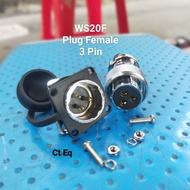 WS20F Plug Female 3 Pin Plug and Socket Cable Panel Mount connector