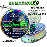 PE line Sinsation x8 300meter pe Duraking sinsation strong fishing line pe strong pe ultralight fish