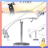 LA Kinetic Fishing Sculpture, Desk Ornament Handmade The Fisherman Balancing Sculpture, Creative Met