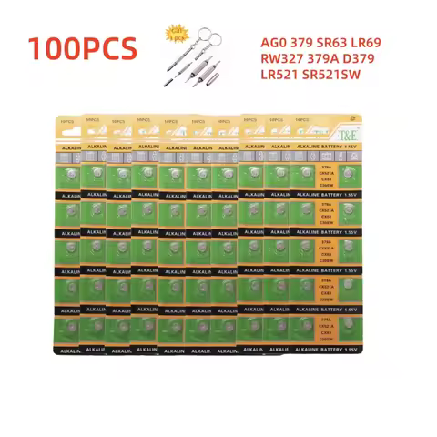 10-100PCS Battery AG0 379 SR63 LR69 LR521 379A 1.5V Button Batteries For Watch Toys Remote SR521SW D