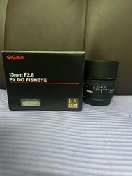 超平 新淨靚仔  全套有盒 Sigma 15 15mm F2.8 D Fisheye Canon EF Mount 新皮
