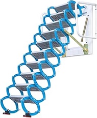 Attic Telescopic Ladder Titanium-Magnesium Alloy Folding Ladder with Armrests Ladder Step Ladder Wal