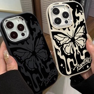 Aesthetic Flame Butterfly Phone Case Compatible for IPhone 7 8 Plus 11 13 12 14 15 Pro Max XR X XS MAX SE 2020 Large Hole Frame Silicone Soft Case Full Package