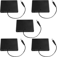 WMYCONGCONG 5 PCS 6x1.5V 9V AA Battery Holder Case Box with 2.1x5.5mm DC Male Connector and On/Off S