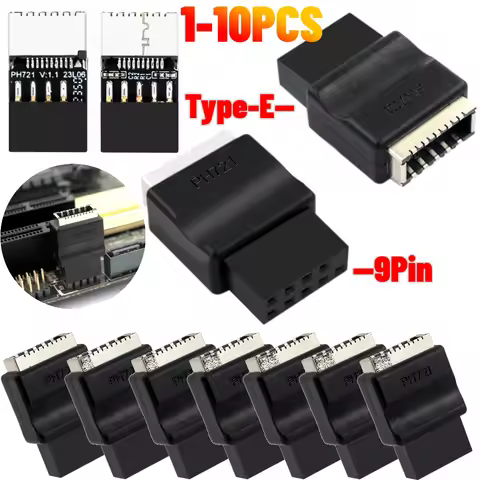 USB C Motherboard Adapter Motherboard USB 2.0 9-Pin to Type-E Female Adapter TYPE-C Socket to 9Pin E
