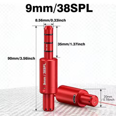 Tactical Red Laser Boresighter 9mm .38spl .223Rem .177 22LR Training Bullets Hunting Bore Sight Dry 