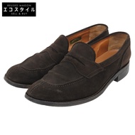 Makers DALE Coin Loafers, Men's Suede Shoes, Dark Braun, Size 9 1/2 (9.5cm) [Used]