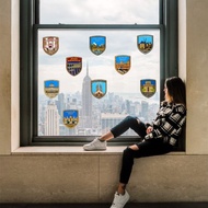 征服世界玻璃貼系列燙金感 西班牙 窗戶玻璃貼一套9入 聖家