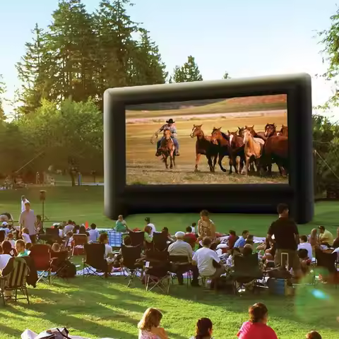 14-20 Feet Inflatable Projector Screen Outdoor Inflatable Movie Screen Easy Set Up Blow Up Screen fo