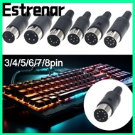 ESTRENAR DIN Male Female Plug, Chassis Cable MIDI Power Source Plug Audio AV Connector Adapter, DIN 