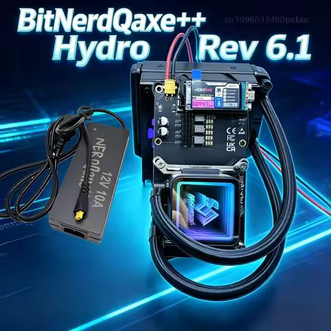 Brand New BitNerdQaxe++ Hydro Rev 6.1 6T 100W BTC Miner With PSU 2.4G WiFi Asic Miner Bitcoin Miner 