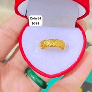 Coin-shaped snail ring 91 Cincin Lelaki Cincin Perempuan Cincin Couple Couple Ring