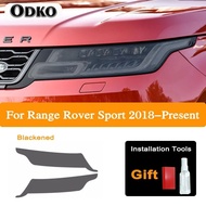 yolandd 2 ชิ้นสำหรับสำหรับ Range Rover Sport L494 2014-ปัจจุบันไฟหน้ารถสีดำป้องกันฟิล์มโปร่งใส Tpu ส