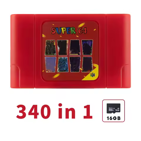 Super64 Retro 340 in 1 Game Cartridge for N64 NTSC USA EUR PAL Cartucho 64 Bit Console