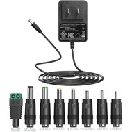 Pengecas Penyesuai Kuasa DC 6V Bekalan Kuasa Kord Kuasa Penyesuai AC Universal 6V dengan 8 Palam DC 