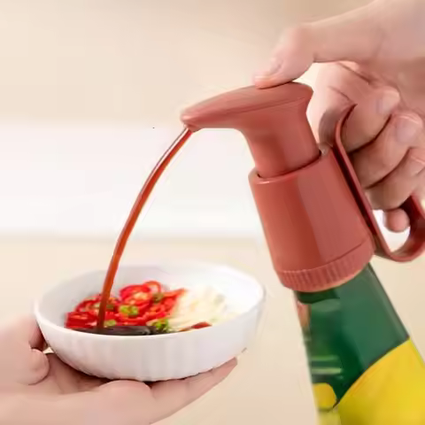 Universal Tightly Seal Dispenser Pump with Handle ABS Tomato Sauce Oyster Press Pump Reusable Bottle
