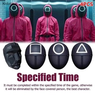Kidating 4PCS Calamari Game Cosplay Mask Props Square Circle Triangle Pattern Full Face Party Masks 