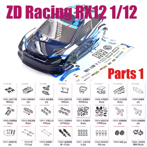 ZD Racing RX12 1/12 RC Car Parts Rally Car Parts Swing Arm C Seat CVD Car Shell Differential Steerin