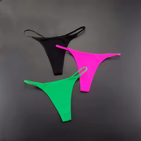 2pcs Candy Color Sports Cotton G String Big Women T Back Seamless Thong Underwear Girls Plus Size El