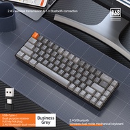 Bluetooth Wireless Mechanical Keyboard with USB-A and Type-C Dongle Insert Portable Battery 68 Keys 