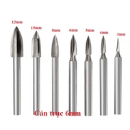 Wood carving bit, driftwood making or bonsai making 6mm shaft - 3-sided wood grinding bit