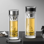 GERM雙層隔熱玻璃杯男茶杯高檔車載杯子泡茶杯水杯