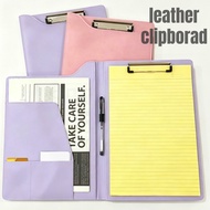Long Leather Clipboard High Quality Clipboard File Folder Organizer with Pockets PU Folder Portfolio