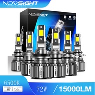 Novsight Mini N74 H4 H11 H7 9012 9005 9006 Car LED Headlight Car Light Bulb 72W 15000LM 6500K