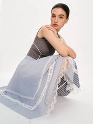 Pomelo. x Janesuda กระโปรงลูกไม้ดีไซน์อสมมาตร / Pomelo. x Janesuda Lace Asymmetric Skirt