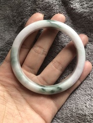 白底淡紫58圈口飄花玉鐲