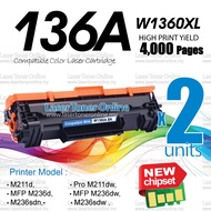 2x 136A CHIP Ready Compatible to W1360A H*136A H* 136A W1360X H* LaserJet M211d M211dw MFP M236d M23