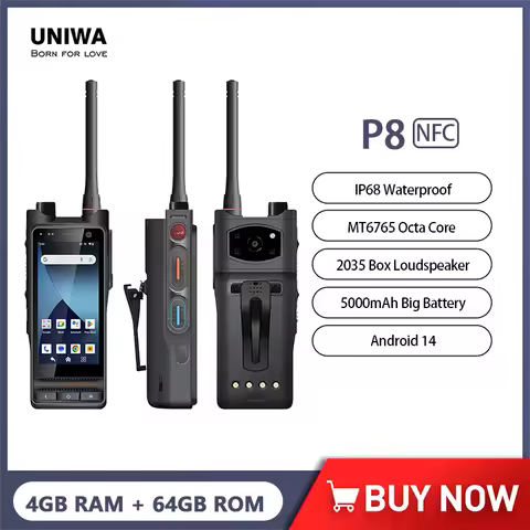 NEW UNIWA P8 DMR/Analog Dual Mode Smart Walkie Talkie Touch Screen Waterproof 5000mAh UHF&VHF Dual B