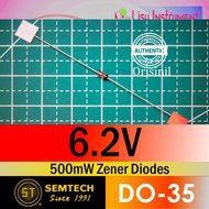 BZX55C6V2 6.2V 500mW Single Diode Glass Zener Voltage Regulator SAMTECH Original
