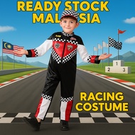 (Ready Stock) Kids Racing Driver Costume F1 Formula Car MotoGP Jumpsuit Cosplay Outfit for Boys Girl