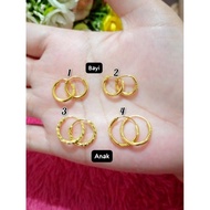24k gold plated coin91 children's earrings