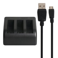 Camera Charger 3 Battery Port 5V/ 2.1 A Battery Charger Micro USB Charging Cable for GoPro Fusion Ac