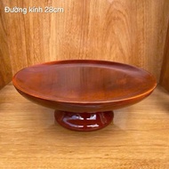 Mâm bồng.Mâm bồng. Đĩa đựng hoa quả thờ. Chất liệu gỗ xà cừ Dĩa gỗ có đế thờ đựng trái cây đĩa gỗ tr