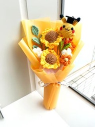 （多款現貨) 針織花 鉤織 手工 手織 卡通 Winnie the Pooh小熊維尼 7彩b b花 pokemon 比卡超 皮卡丘 pikachu寵 物小精靈 卡比獸 獅子太陽花 玫瑰花 向日葵 薔薇