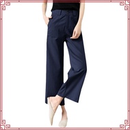 Eyouth High-Waisted Wide-Leg Twill Pants – 1086