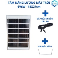 TEKI Monocrystalline Solar Panel 6V 6W 18x27cm