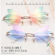 JU8 VinciDa Women Glasses Dragonfly Wings Sunglasses Gradient Decorative Glasses Party Glasses Photo