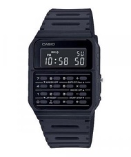 Casio 黑色反顯方形計算機復古跳字錶 CA-53WF-1B