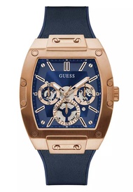 Authentic Guess Men Phoenix Navy Blue Dial Silicon Watch GW0202G4 Jam Tangan Lelaki